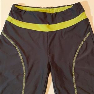 Grey/Neon Yoga Capris - M